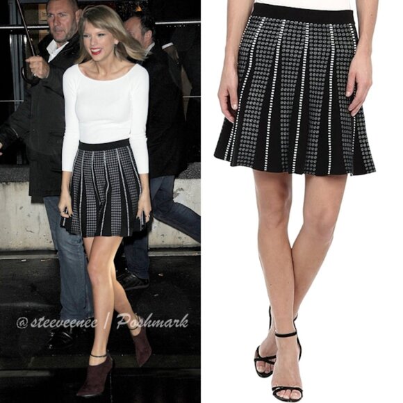 BCBGMaxAzria Yaz Piping Trim A-Line Skirt ASO Taylor Swift - Picture 2 of 12